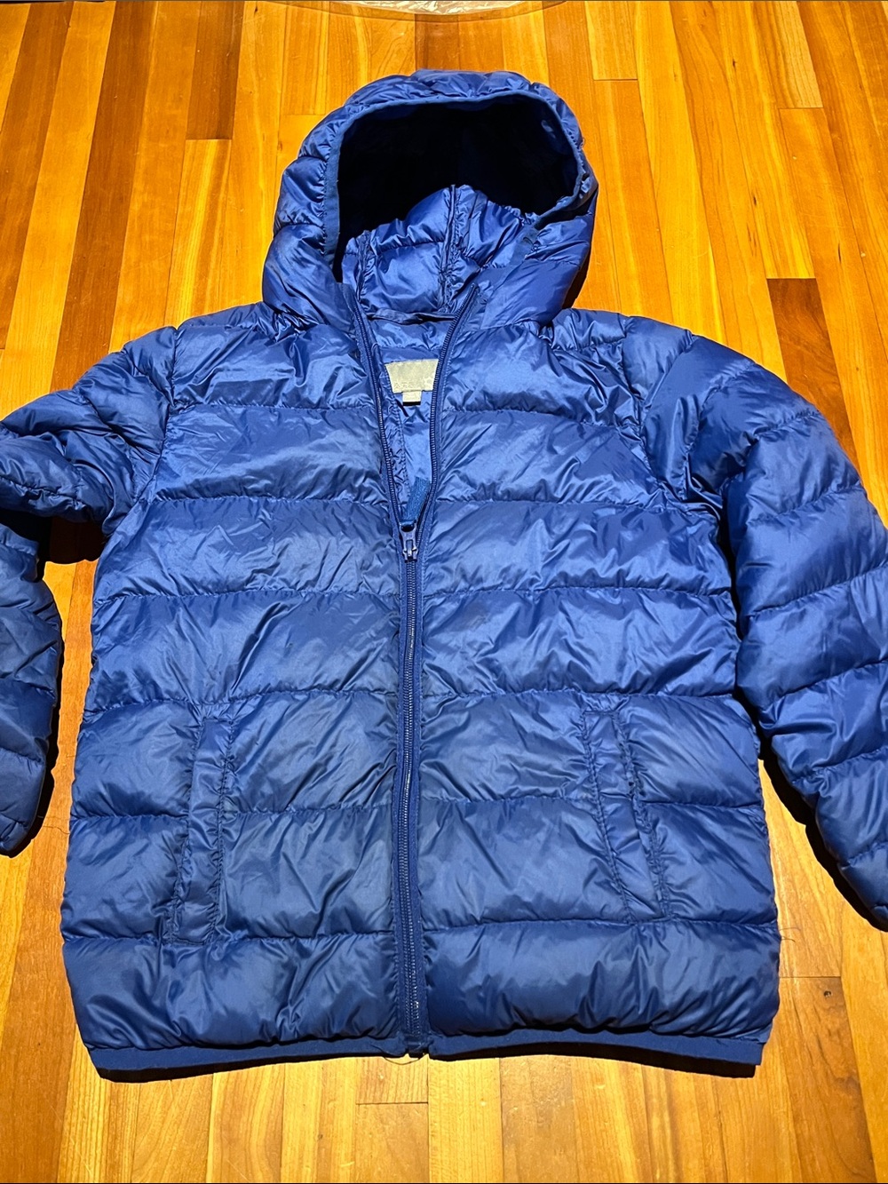 Hooded Puffer Jacket - Navy Blue